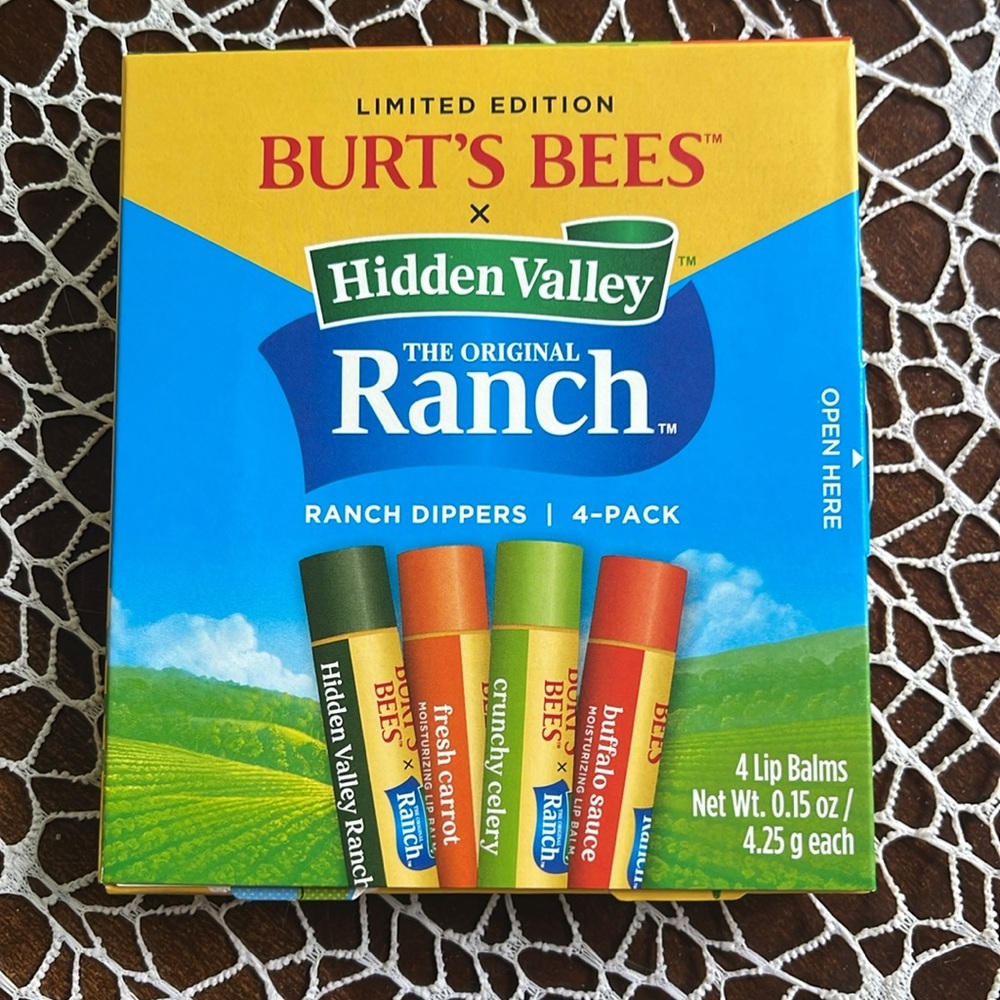 Burt’s Bees NWT in box Limited Edition Hidden Valley Ranch 4-pack; sold out